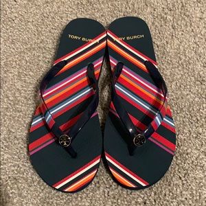 Tory Burch Vivid Strip Flip Flops